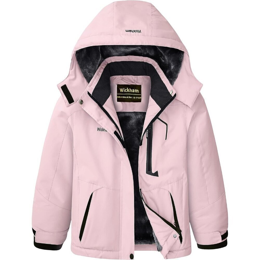 Girl's Waterproof Ski Jacket Winter Warm Fleece Lined Snow Windproof Jackets Rem